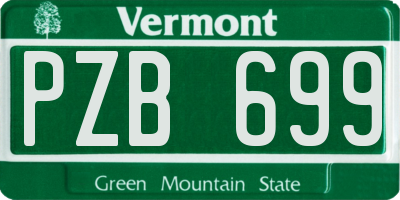 VT license plate PZB699