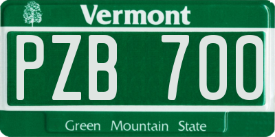 VT license plate PZB700