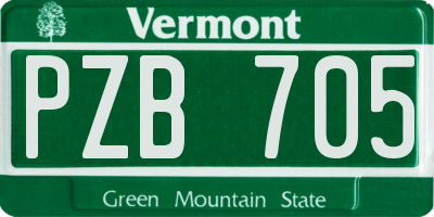 VT license plate PZB705