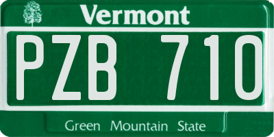 VT license plate PZB710