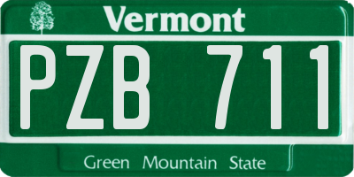 VT license plate PZB711