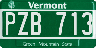 VT license plate PZB713