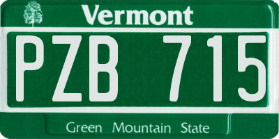 VT license plate PZB715
