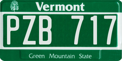 VT license plate PZB717