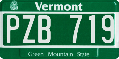 VT license plate PZB719