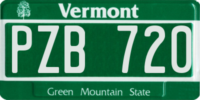 VT license plate PZB720