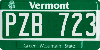 VT license plate PZB723