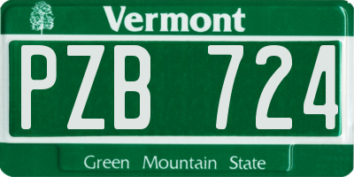VT license plate PZB724