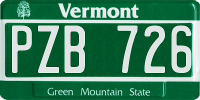 VT license plate PZB726