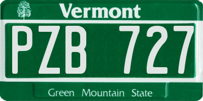 VT license plate PZB727