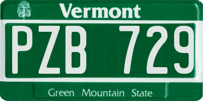 VT license plate PZB729