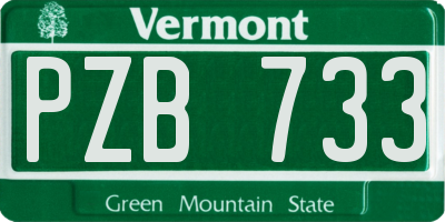 VT license plate PZB733