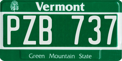 VT license plate PZB737
