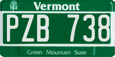 VT license plate PZB738
