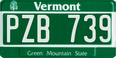 VT license plate PZB739