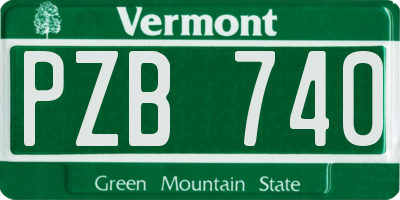VT license plate PZB740
