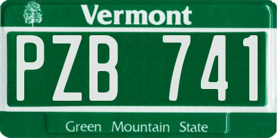 VT license plate PZB741