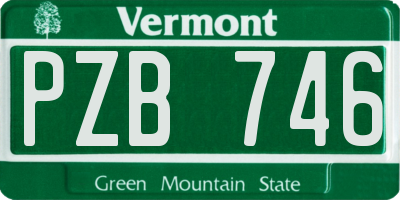 VT license plate PZB746