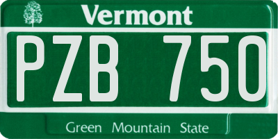 VT license plate PZB750