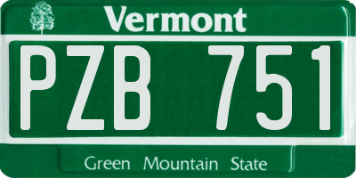 VT license plate PZB751