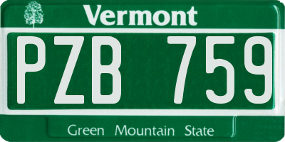 VT license plate PZB759