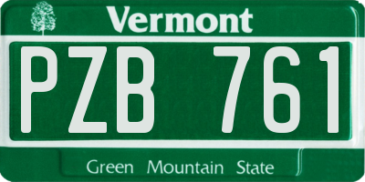 VT license plate PZB761