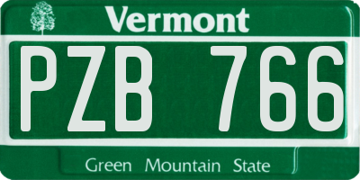 VT license plate PZB766