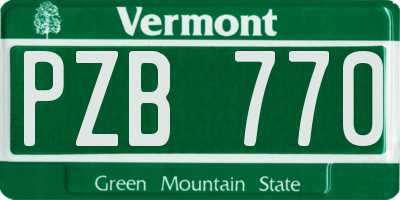 VT license plate PZB770