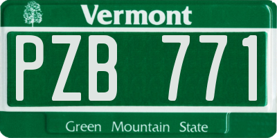 VT license plate PZB771