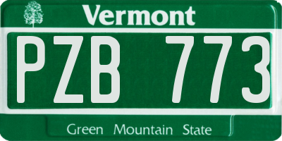 VT license plate PZB773