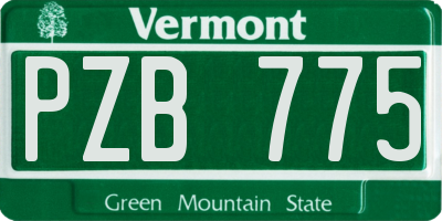 VT license plate PZB775