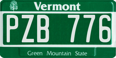 VT license plate PZB776