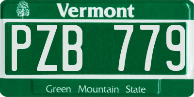 VT license plate PZB779