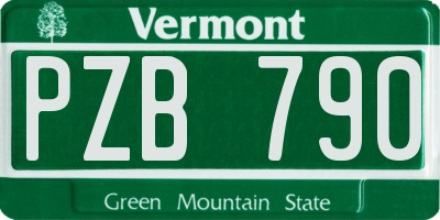 VT license plate PZB790
