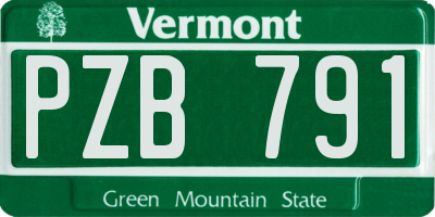 VT license plate PZB791