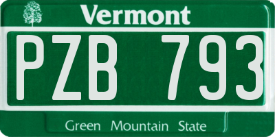 VT license plate PZB793