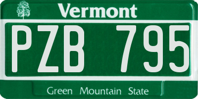 VT license plate PZB795