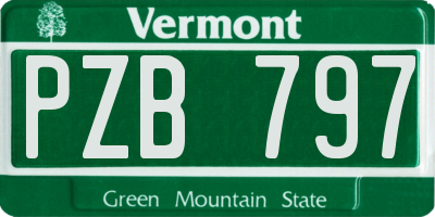 VT license plate PZB797