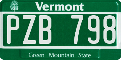 VT license plate PZB798