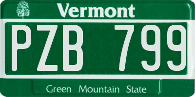 VT license plate PZB799