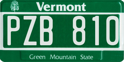 VT license plate PZB810