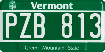 VT license plate PZB813