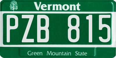 VT license plate PZB815