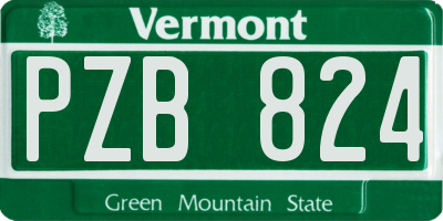 VT license plate PZB824