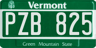 VT license plate PZB825