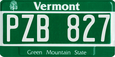 VT license plate PZB827