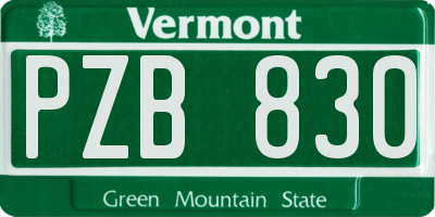 VT license plate PZB830