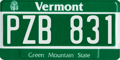 VT license plate PZB831