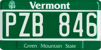VT license plate PZB846