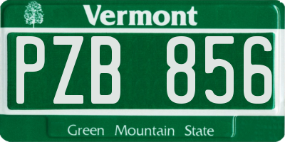 VT license plate PZB856